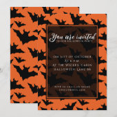 Halloween zwart vleermuizen sinaasappel cool spook kaart (Voorkant / Achterkant)