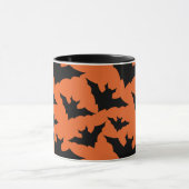 Halloween zwart vleermuizen sinaasappel cool spook mok (Midden)