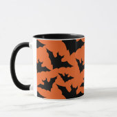 Halloween zwart vleermuizen sinaasappel cool spook mok (Links)