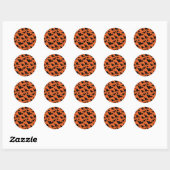 Halloween zwart vleermuizen sinaasappel cool spook ronde sticker (Vel)