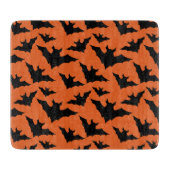 Halloween zwart vleermuizen sinaasappel cool spook snijplank (Voorkant)