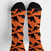Halloween zwart vleermuizen sinaasappel cool spook sokken (Top)