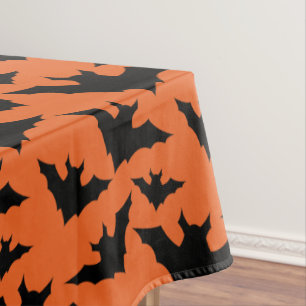 Halloween zwart vleermuizen sinaasappel cool spook tafelkleed