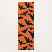 Halloween zwart vleermuizen sinaasappel cool spook yogamat (Achterkant)