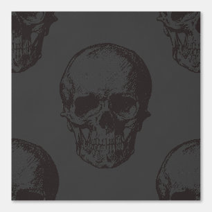 Halloween Zwart/Warm Grijs Schedels Behang