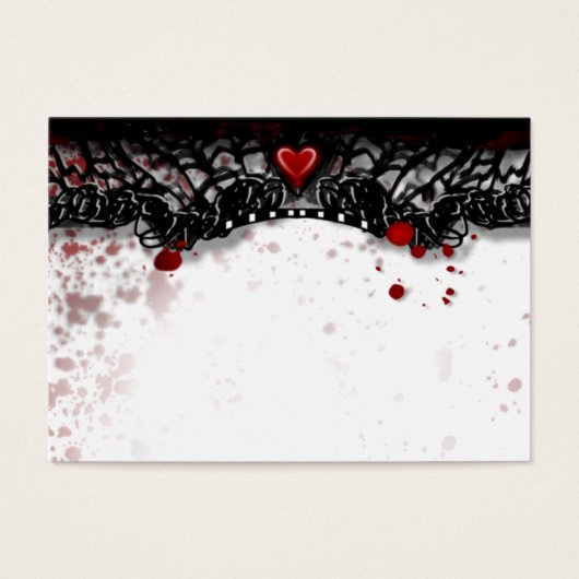 Halloween Zwart & Wit BLANK Bloed Splatter Plaats Visitekaartje (Voorkant)