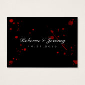 Halloween Zwart & Wit BLANK Bloed Splatter Plaats Visitekaartje (Achterkant)