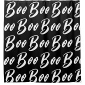 Halloween zwart-wit boek tekstpatroon douchegordijn (Voorkant)