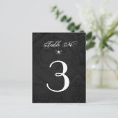 Halloween Zwart Wit Gothic Spider Tafelnummer (Staand voorkant)