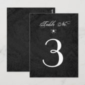 Halloween Zwart Wit Gothic Spider Tafelnummer (Voorkant / Achterkant)