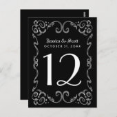 Halloween Zwart Wit Gotische Tafel Nummer Kaarten (Voorkant / Achterkant)