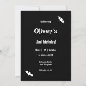 Halloween Zwart Wit Griezelen Verjaardagsfeestje Kaart (Achterkant)