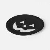 Halloween zwart-wit Jack o lantaarn eng Papieren Bordje (Gekanteld)