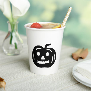 Halloween zwart & wit jack o lantaarn papieren bekers