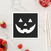 Halloween zwart-wit Jack o lantaarnpapier Servet (Insitu)
