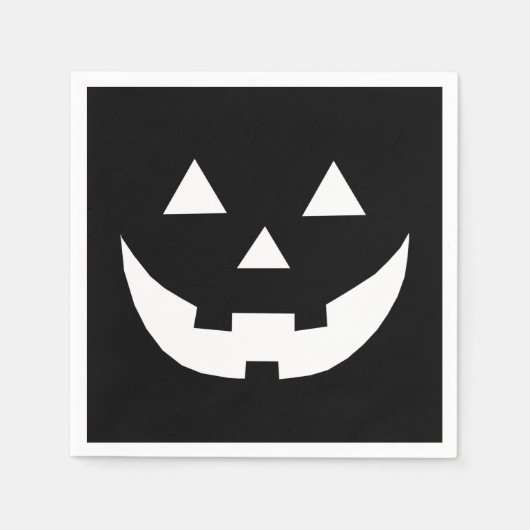 Halloween zwart-wit Jack o lantaarnpapier Servet (Voorkant)