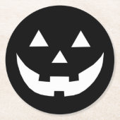 Halloween zwart-wit Jack o lantern eng Ronde Kartonnen Onderzetter (Voorkant)