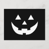 Halloween zwart wit Jack o lantern eng spooky Feestdagenkaart (Voorkant)