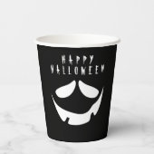 Halloween zwart-wit Jack O Lantern Pumpkin Papieren Bekers (Achterkant)