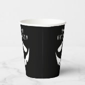 Halloween zwart-wit Jack O Lantern Pumpkin Papieren Bekers (Rechts)