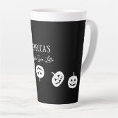 Halloween Zwart-wit Pompoen Spice Latte Mok (Rechterhoek)