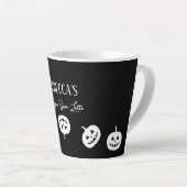 Halloween Zwart-wit Pompoen Spice Latte Mok (Rechterhoek)