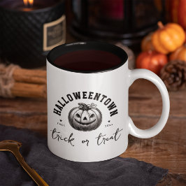 Halloween zwart-wit pompoen Trick or treat Mok