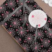 Halloween Zwart Wit & Roze Spooky Spider Web Cadeaupapier