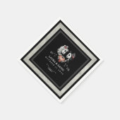 Halloween Zwart & Wit Skeletten & Hart bruiloft Servetten (Hoek)