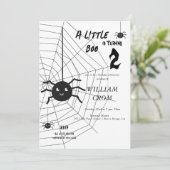 Halloween zwart-wit spinnenweb 2e verjaardag kaart (Staand voorkant)