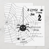 Halloween zwart-wit spinnenweb 2e verjaardag kaart (Voorkant / Achterkant)