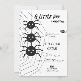 Halloween zwart-wit spinnenweb Baby shower Kaart