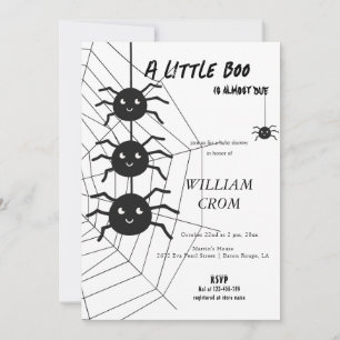 Halloween zwart-wit spinnenweb Baby shower Kaart
