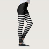 Halloween Zwart Wit spinnenweb strepen ombre Leggings (Rechts)