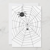 Halloween zwart-wit spinnenweb Wenskaart Kaart (Achterkant)
