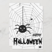 Halloween zwart-wit spinnenweb Wenskaart Kaart (Voorkant / Achterkant)