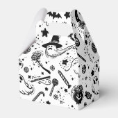 Halloween zwart-wit spookachtig verjaardagsfeestje bedankdoosjes (Achterkant)