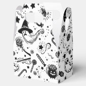 Halloween zwart-wit spookachtig verjaardagsfeestje bedankdoosjes (Geopend)