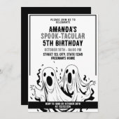 Halloween Zwart-wit Spooky Ghosts Verjaardag Kaart (Voorkant / Achterkant)