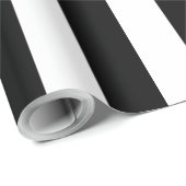 Halloween zwart wit verticale strepen cadeaupapier (Rol Hoek)