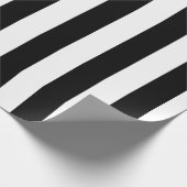 Halloween zwart wit verticale strepen cadeaupapier (Hoek)