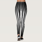 Halloween Zwart-wit verticale strepen ombre Leggings (Achterkant)