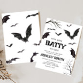 Halloween zwart-wit vleermuizen Baby shower Kaart