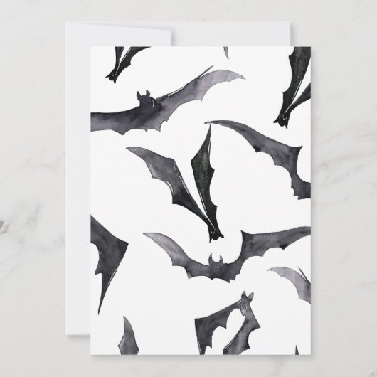 Halloween zwart-wit vleermuizen Baby shower Kaart (Achterkant)