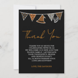 Halloween Zwarte Baby Shower Bedankkaart