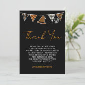 Halloween Zwarte Baby Shower Bedankkaart (Staand voorkant)