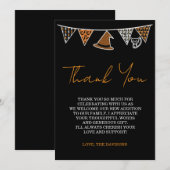 Halloween Zwarte Baby Shower Bedankkaart (Voorkant / Achterkant)