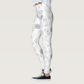 Halloween zwarte decoraties op wit leggings (Links)