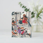 Halloween zwarte en rode kostuum parade Kaart (Staand voorkant)