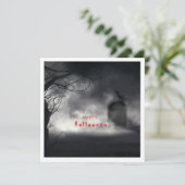 Halloween zwarte en witte kaart (Staand voorkant)